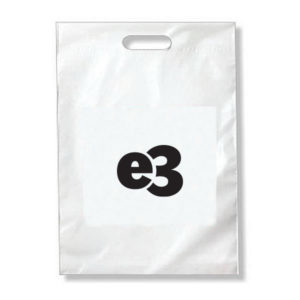 Small Plastic Handle Bag – 7.5″ x 10″ one color logo